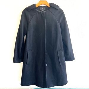 H&M Black Swing Peacoat size 4
